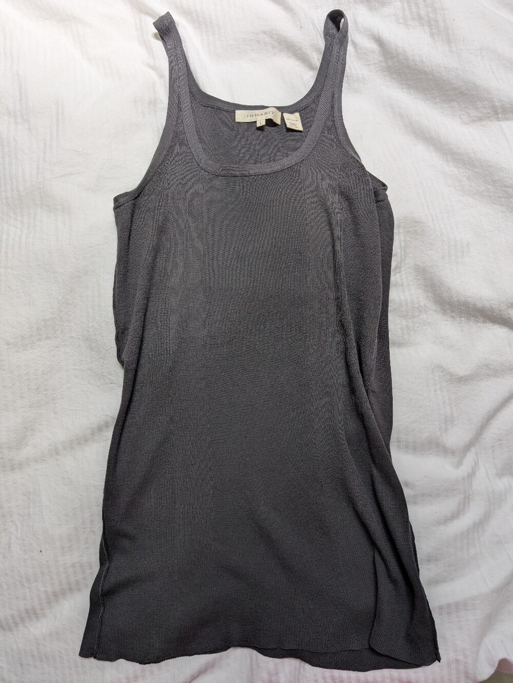 Inhabit Charcoal Gray Cotton Tank Top Large